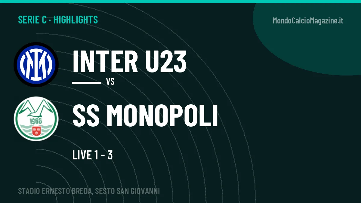 Highlights e gol Inter U23-SS Monopoli: la sintesi della 10ª giornata