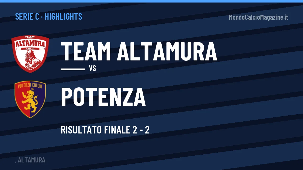 Highlights Serie C: Team Altamura-Potenza 2-2 in video