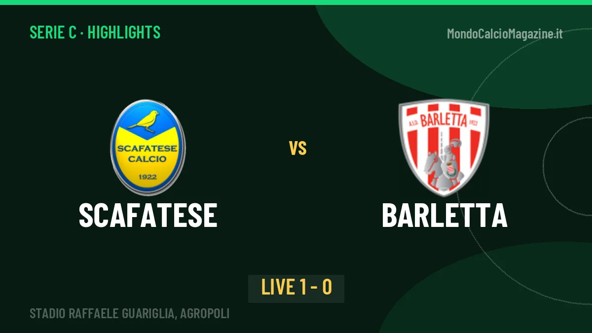 Scafatese-Barletta: video gol, azioni salienti e statistiche