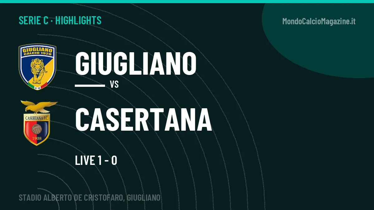 Video Giugliano-Casertana: highlights e gol della partita di Serie C