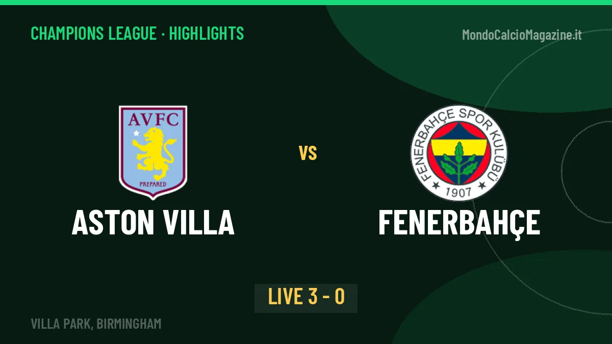 Aston Villa-Fenerbahçe: video gol, azioni salienti e statistiche