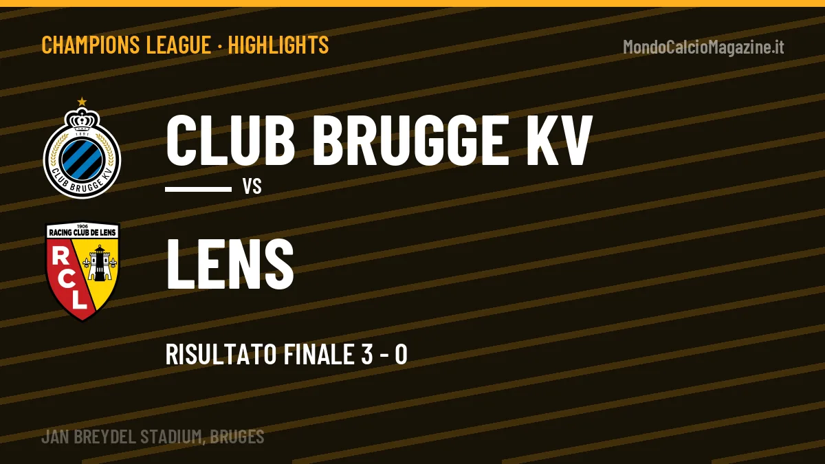 Rivedi Club Brugge KV-Lens: highlights, gol e momenti chiave della partita