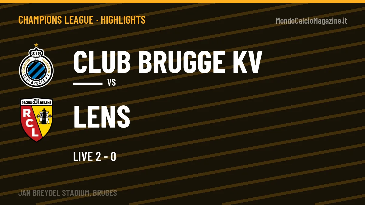 Rivedi Club Brugge KV-Lens: highlights, gol e momenti chiave della partita