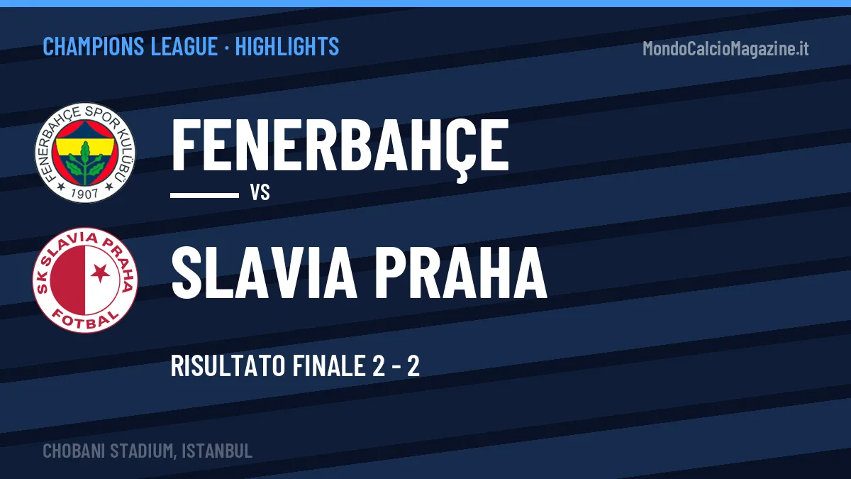 Highlights Fenerbahçe-Slavia Praha: gol e sintesi della partita (2-2)