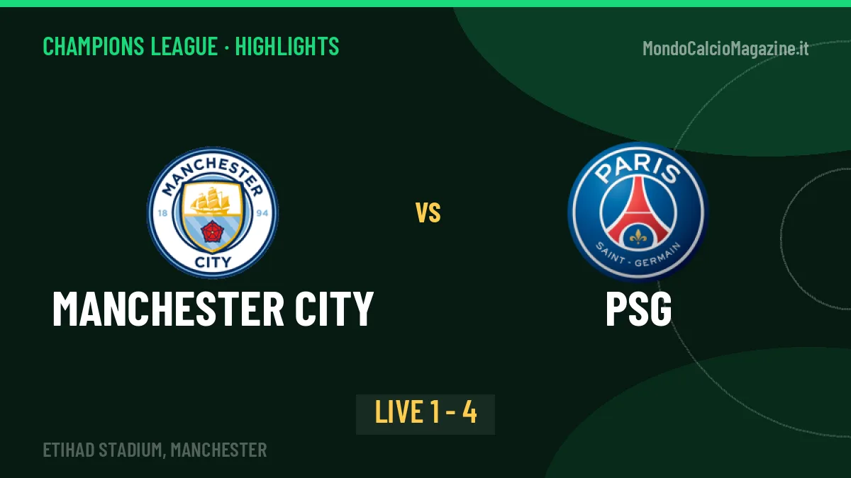 Manchester City-PSG highlights: video, marcatori e statistiche