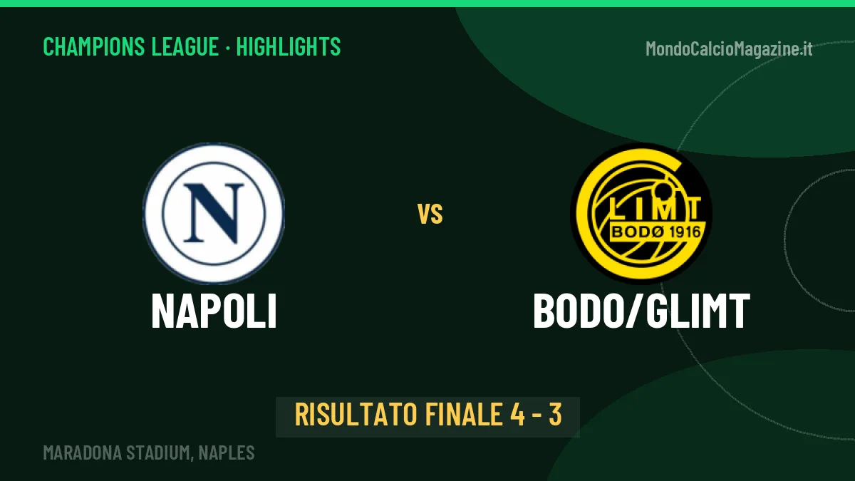 Napoli-Bodo/Glimt: il video degli highlights e il tabellino (4-3)
