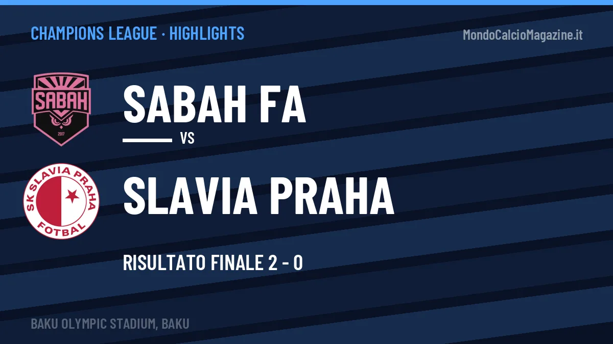 Highlights Sabah FA-Slavia Praha: gol e sintesi della partita (2-0)