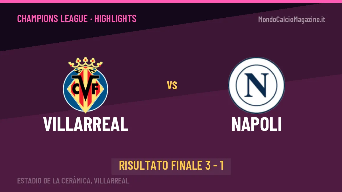 Villarreal-Napoli: il video degli highlights e il tabellino (3-1)