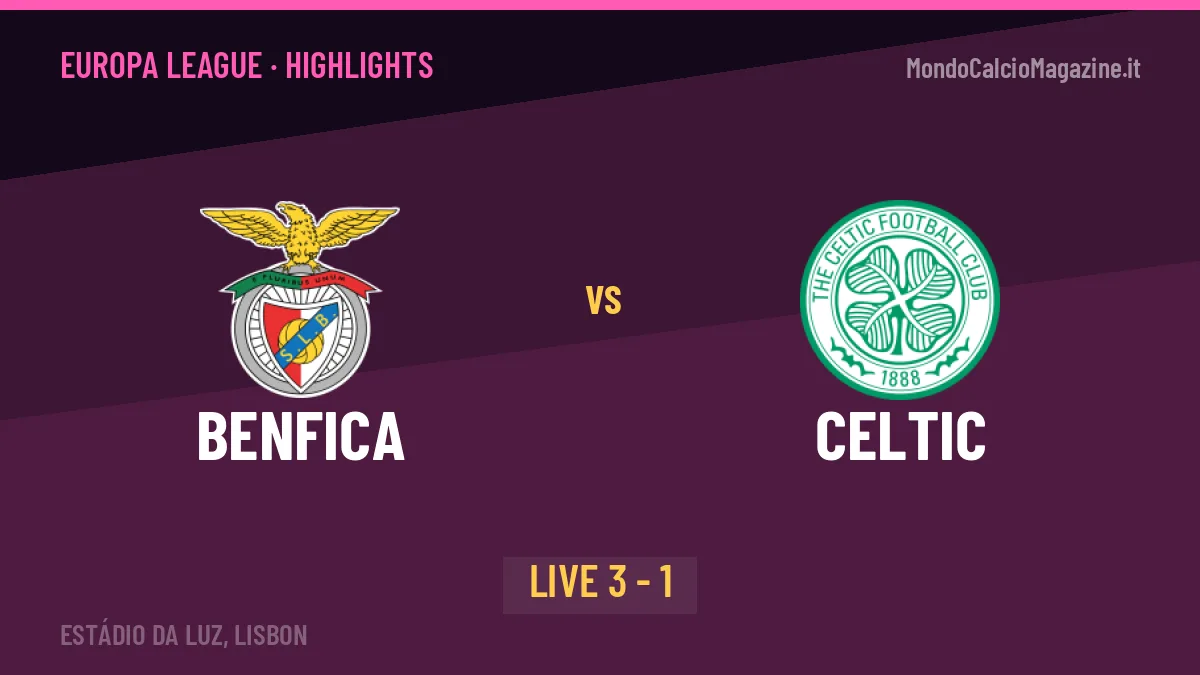 Benfica-Celtic: il video degli highlights e il tabellino