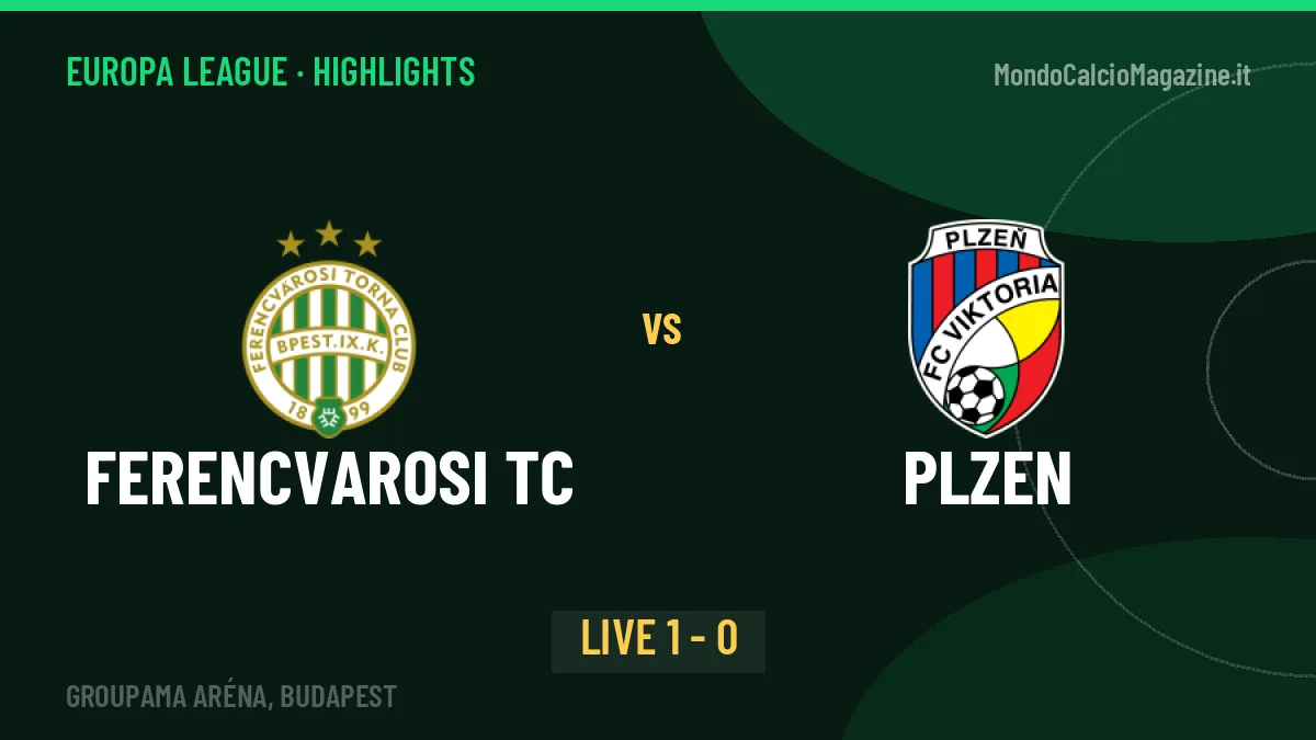 Ferencvarosi TC-Plzen: highlights, video, azioni e gol del match