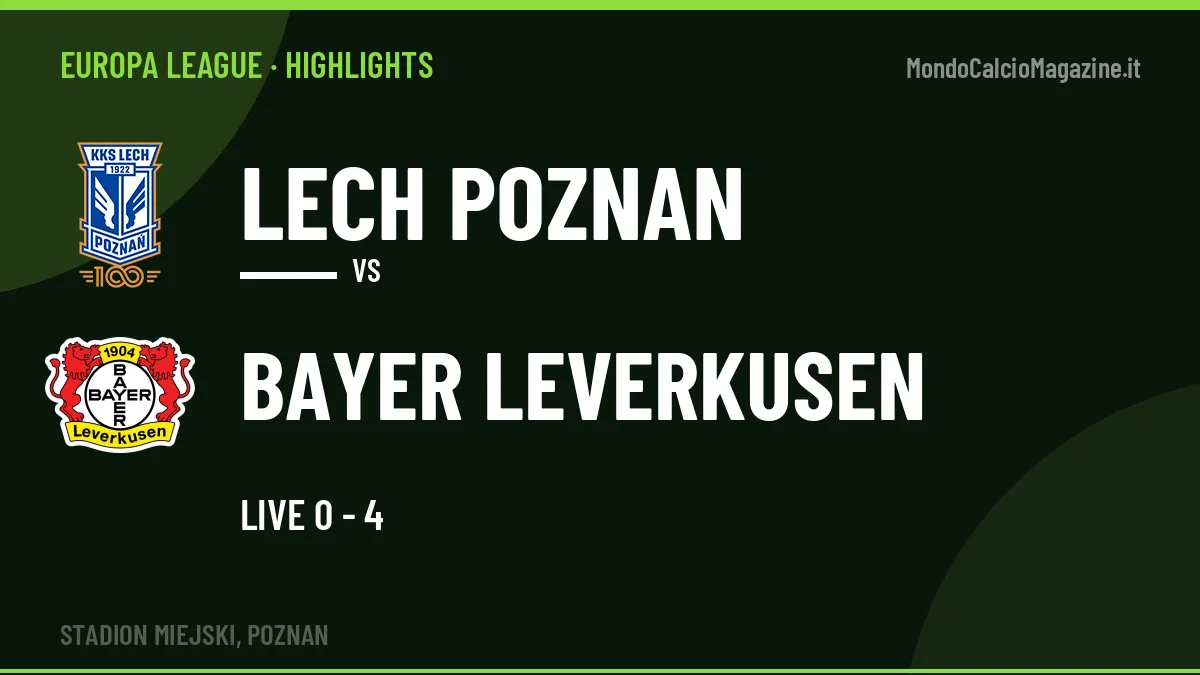 Highlights e gol Lech Poznan-Bayer Leverkusen: la sintesi della 2ª giornata