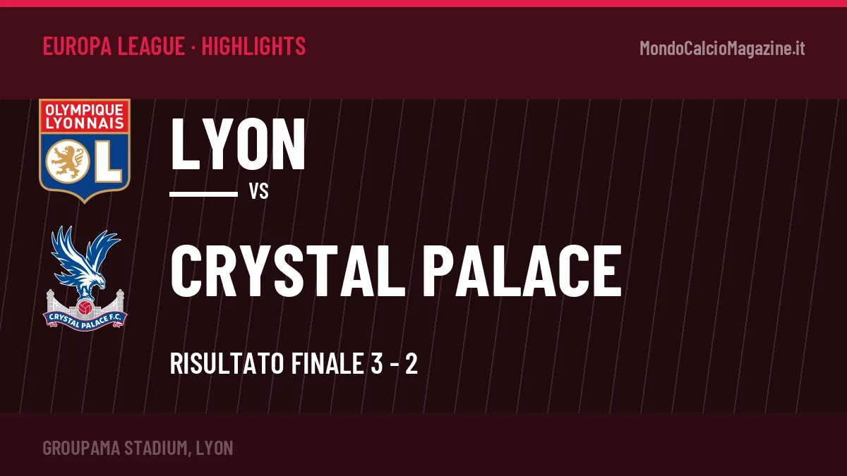 Rivedi Lyon-Crystal Palace: highlights, gol e momenti chiave della partita