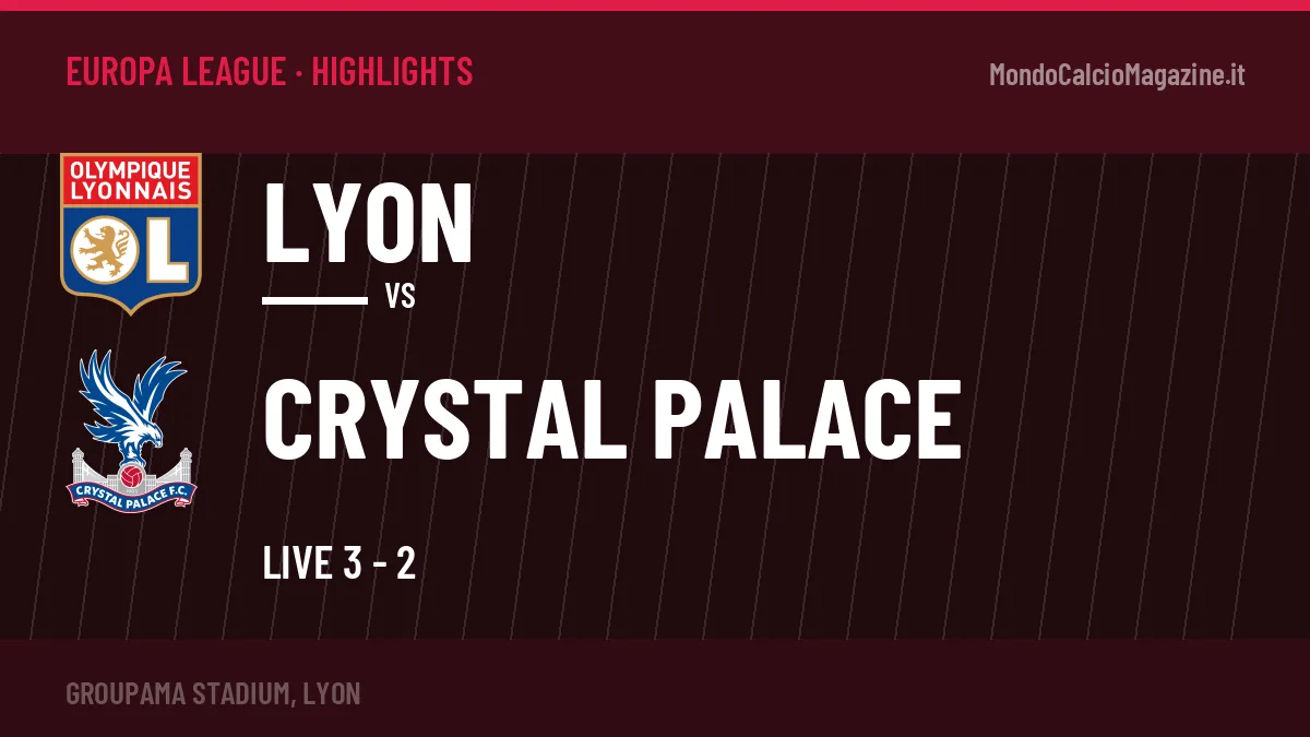 Rivedi Lyon-Crystal Palace: highlights, gol e momenti chiave della partita