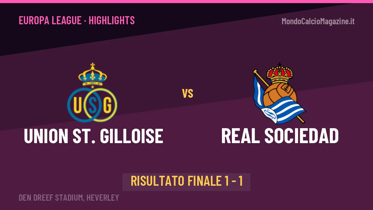 Union St. Gilloise-Real Sociedad 1-1: video gol, azioni salienti e statistiche