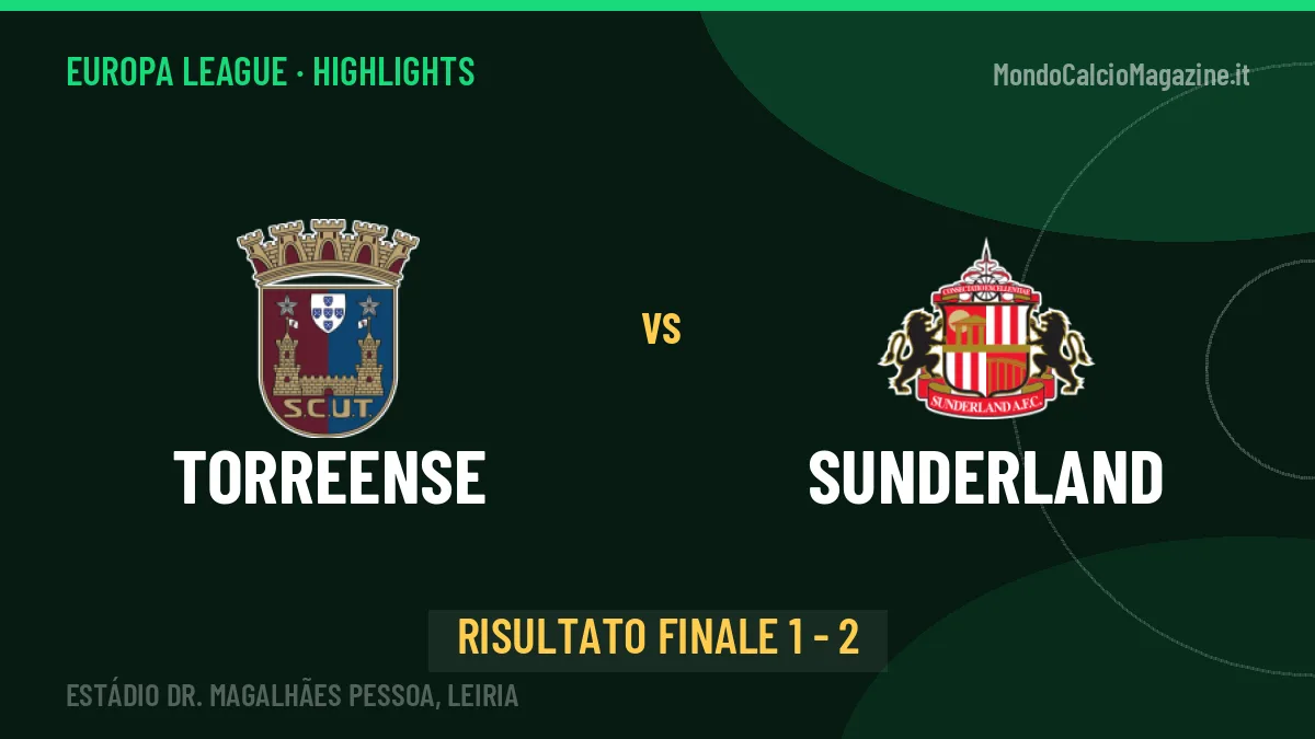 Torreense-Sunderland highlights: video, marcatori e statistiche