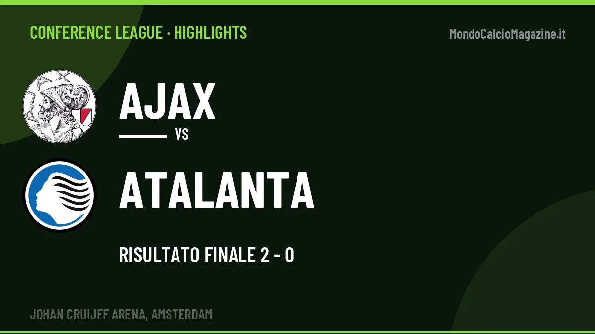 Highlights Conference League: Ajax-Atalanta 2-0 in video
