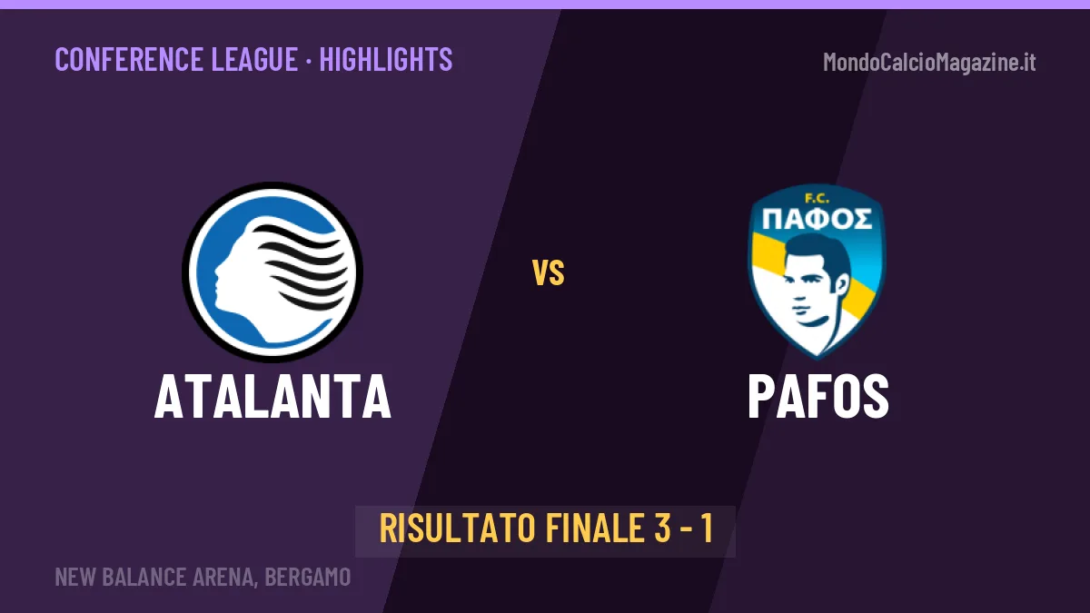 Atalanta-Pafos 3-1, gli highlights: tutti i gol in video