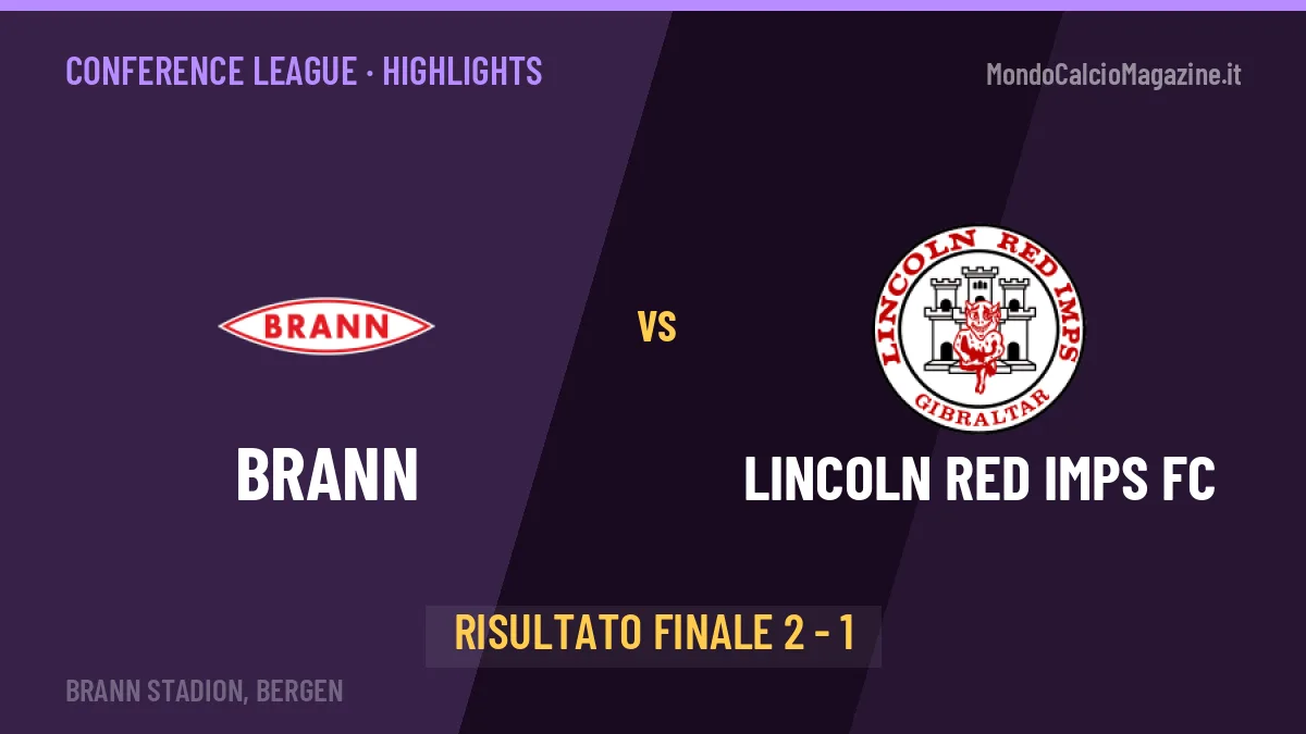 Brann-Lincoln Red Imps FC 2-1: highlights, video, azioni e gol del match