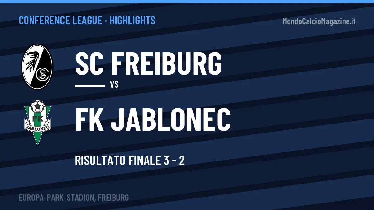 Highlights e gol SC Freiburg-FK Jablonec: la sintesi della 1ª giornata