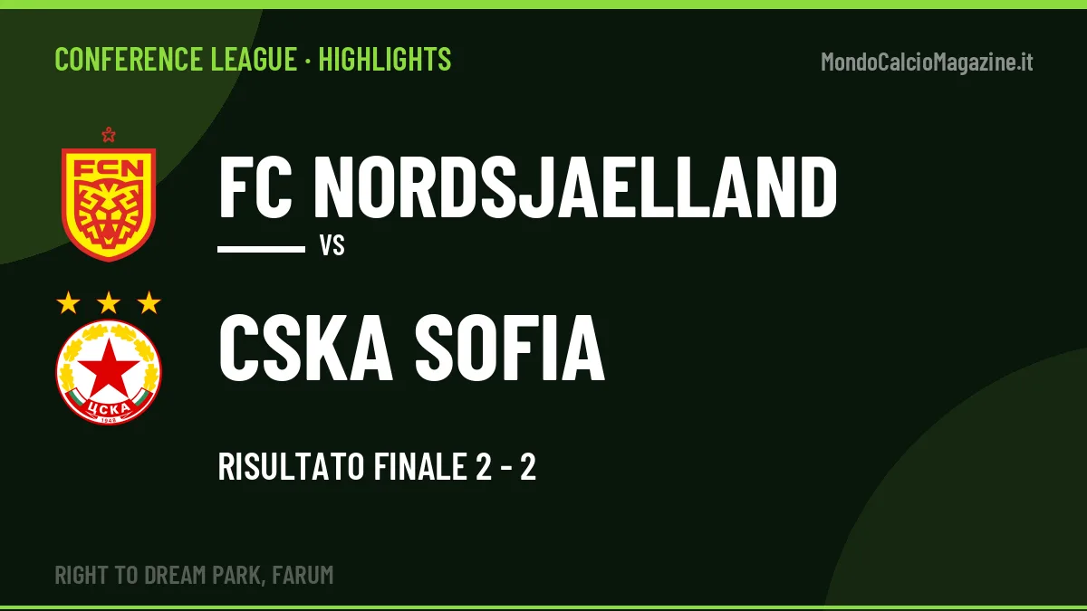 Highlights e gol FC Nordsjaelland-CSKA Sofia: la sintesi della 2ª giornata
