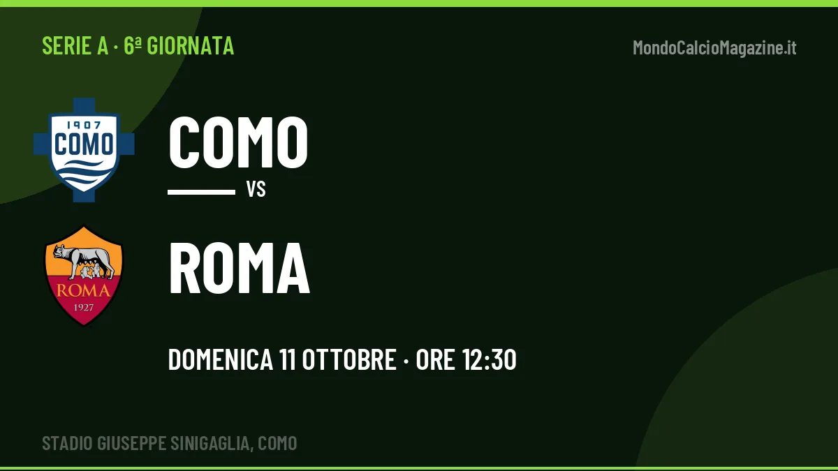 Como Roma in streaming: dove vedere la partita, orario e probabili formazioni