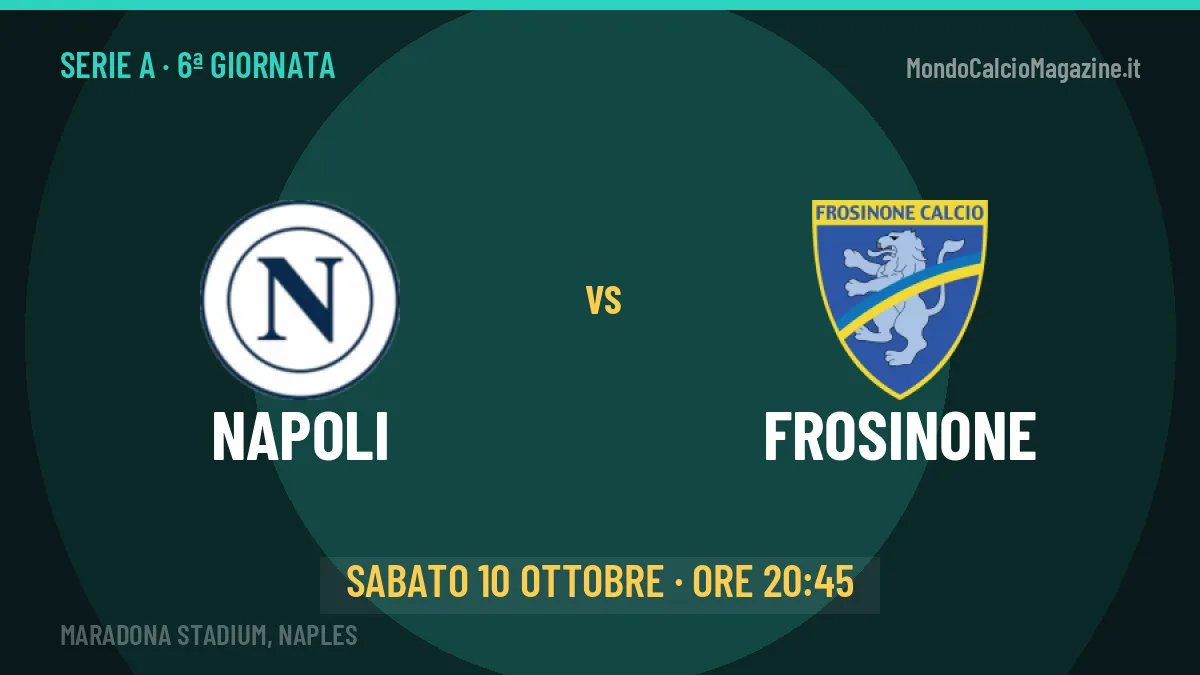 Napoli Frosinone in streaming: dove vedere la partita, orario e probabili formazioni