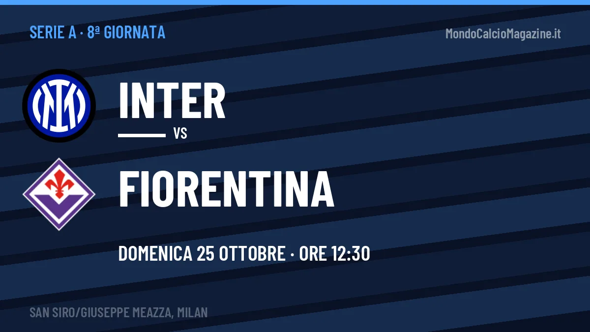 Dove vedere Inter-Fiorentina in TV e streaming: orario, canale e formazioni