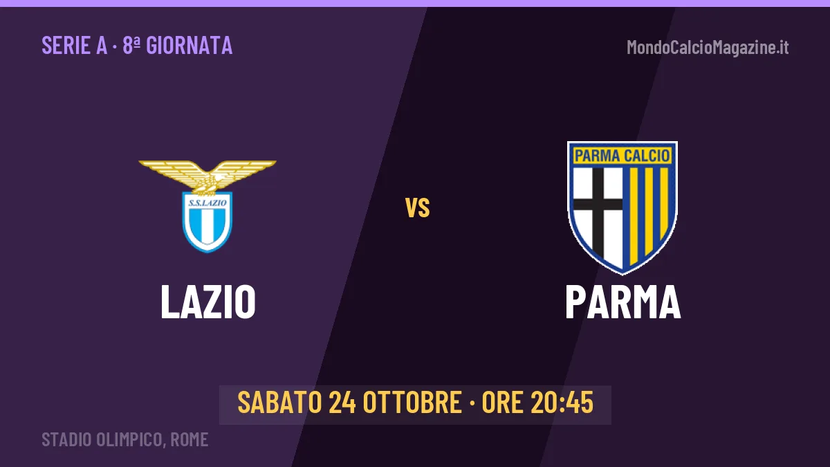 Dove vedere Lazio-Parma in TV e streaming: orario, canale e formazioni