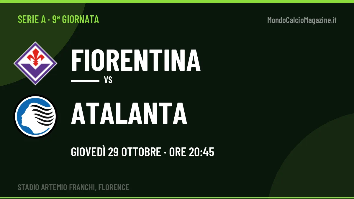 Fiorentina-Atalanta in TV: a che ora si gioca, dove vederla e probabili formazioni