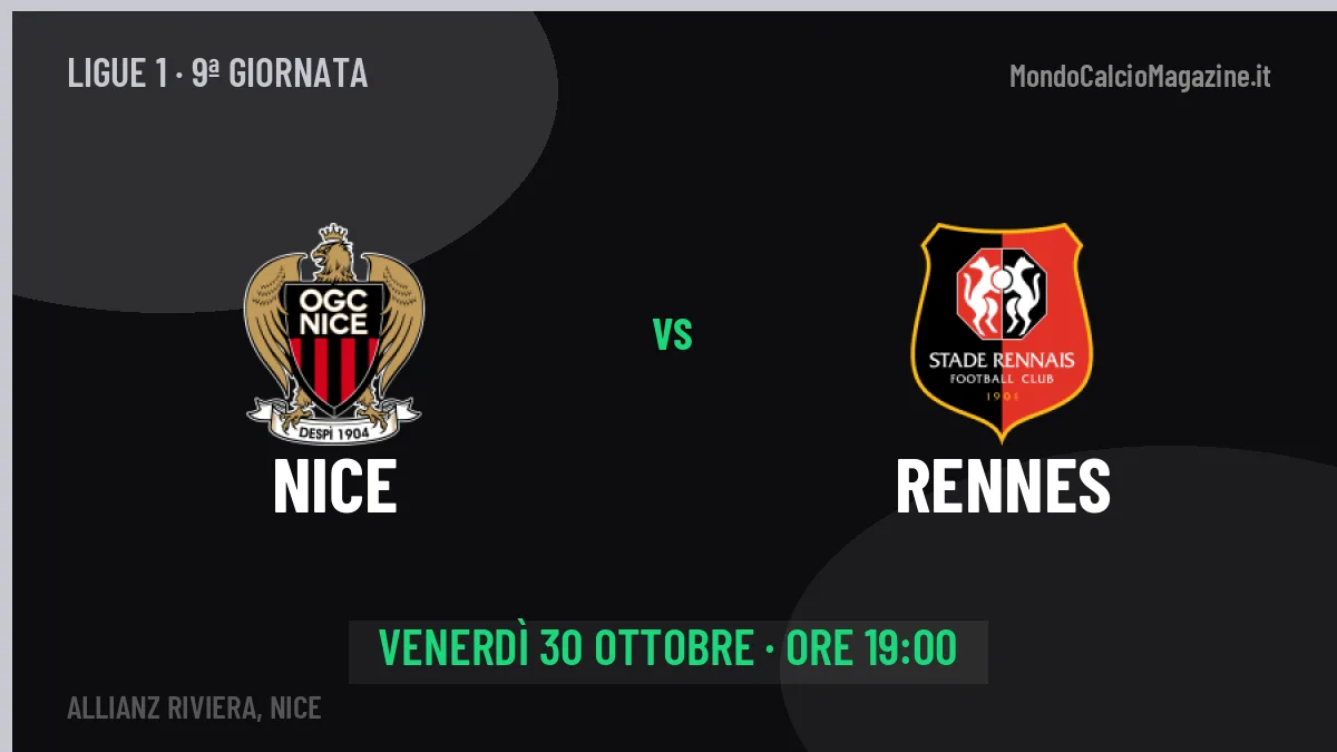 Nice-Rennes, Ligue 1: probabili formazioni, quote e dove vedere la partita in TV e streaming