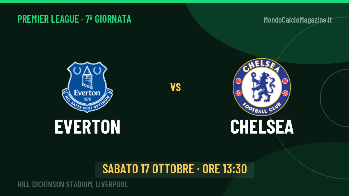 Everton-Chelsea in TV: a che ora si gioca, dove vederla e probabili formazioni