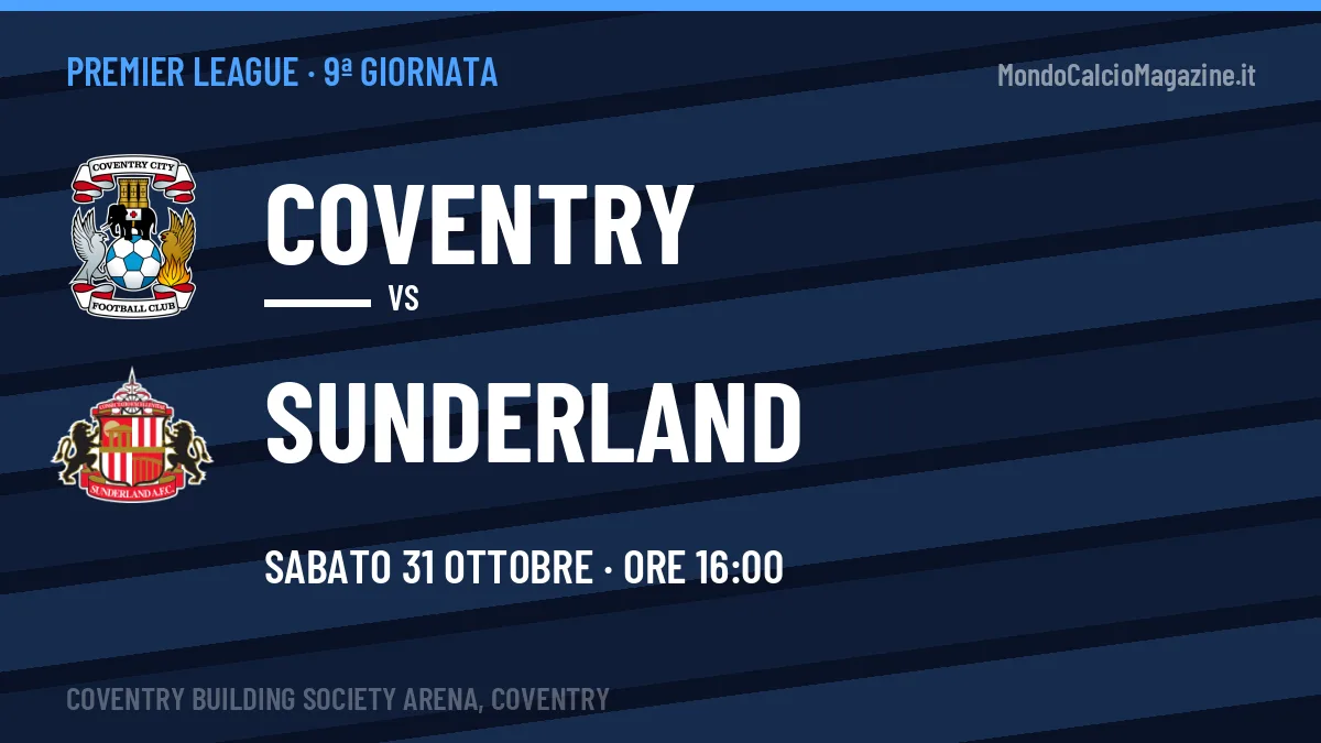 Coventry-Sunderland: pronostico, quote e dove vedere il match in diretta