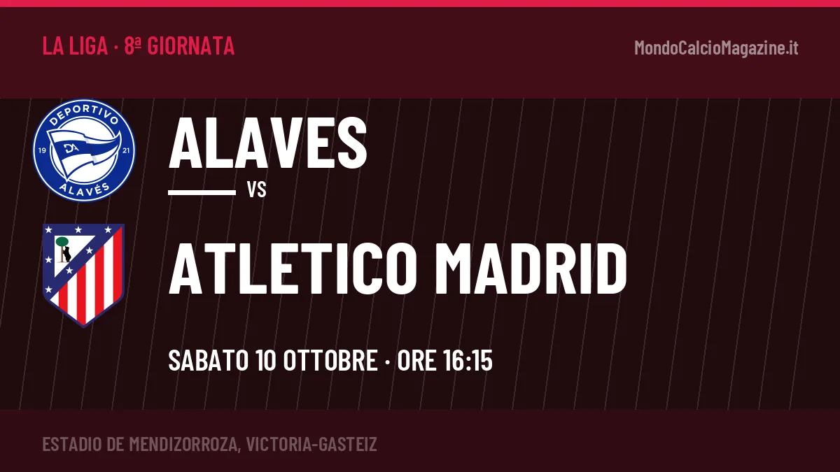 Alaves-Atletico Madrid, La Liga: probabili formazioni, quote e dove vedere la partita in TV e streaming