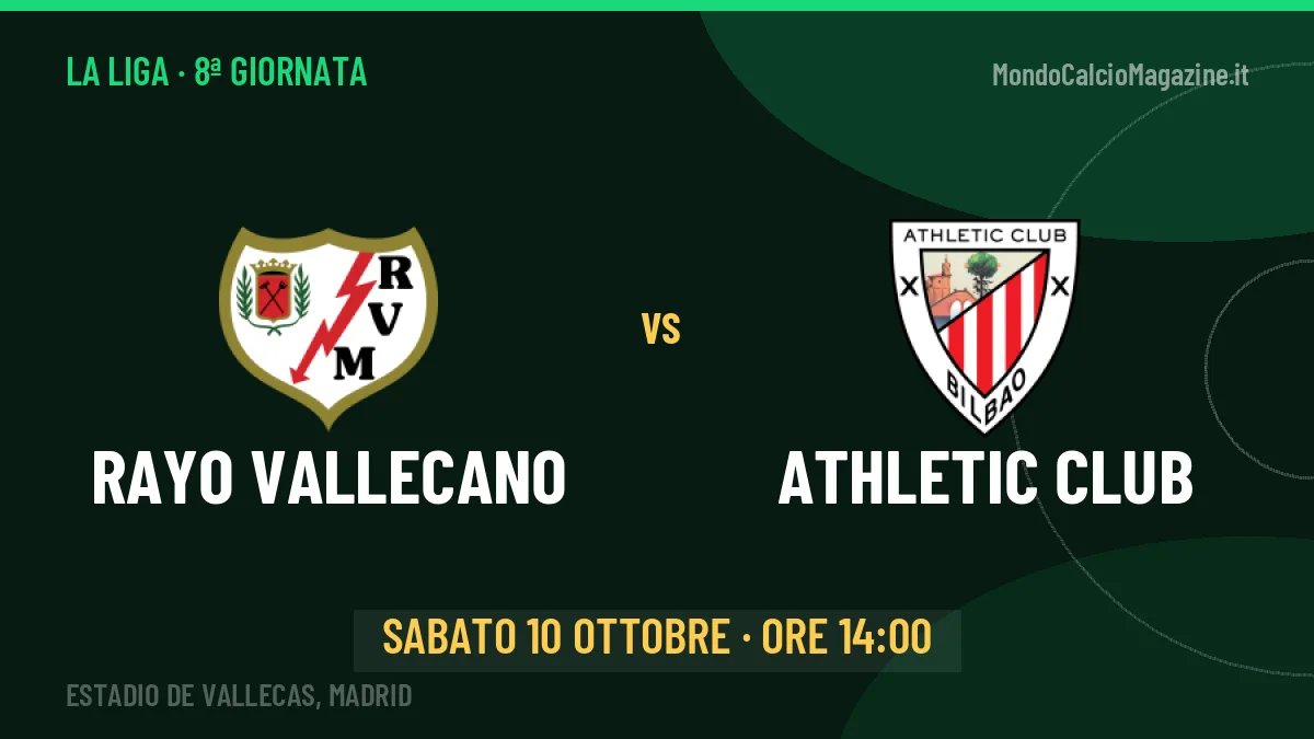 Rayo Vallecano Athletic Club in streaming: dove vedere la partita, orario e probabili formazioni