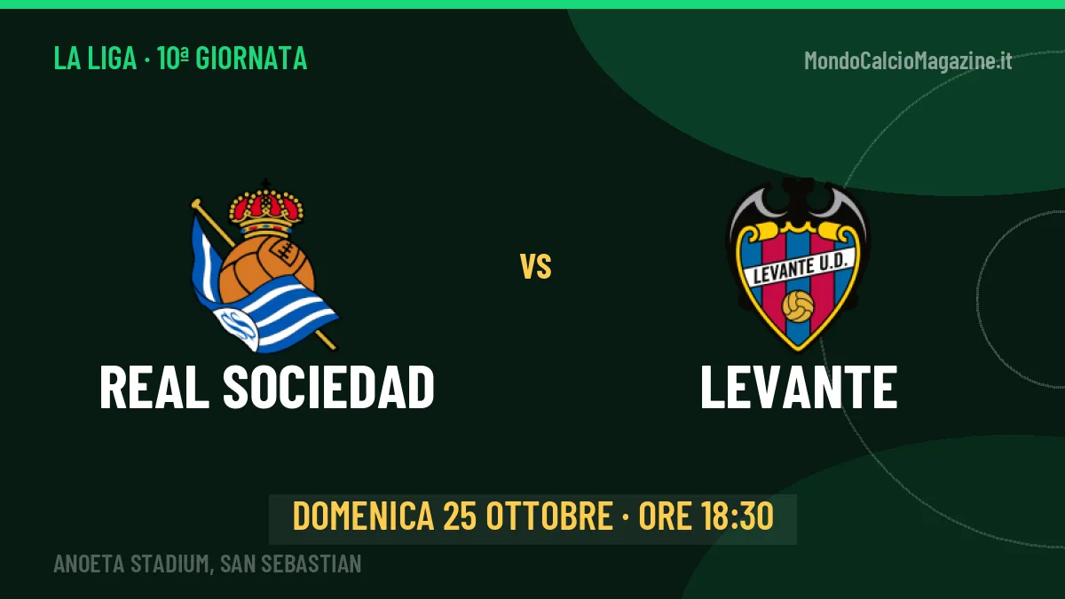 Pronostico Real Sociedad Levante: quote, precedenti e come arrivano le due squadre