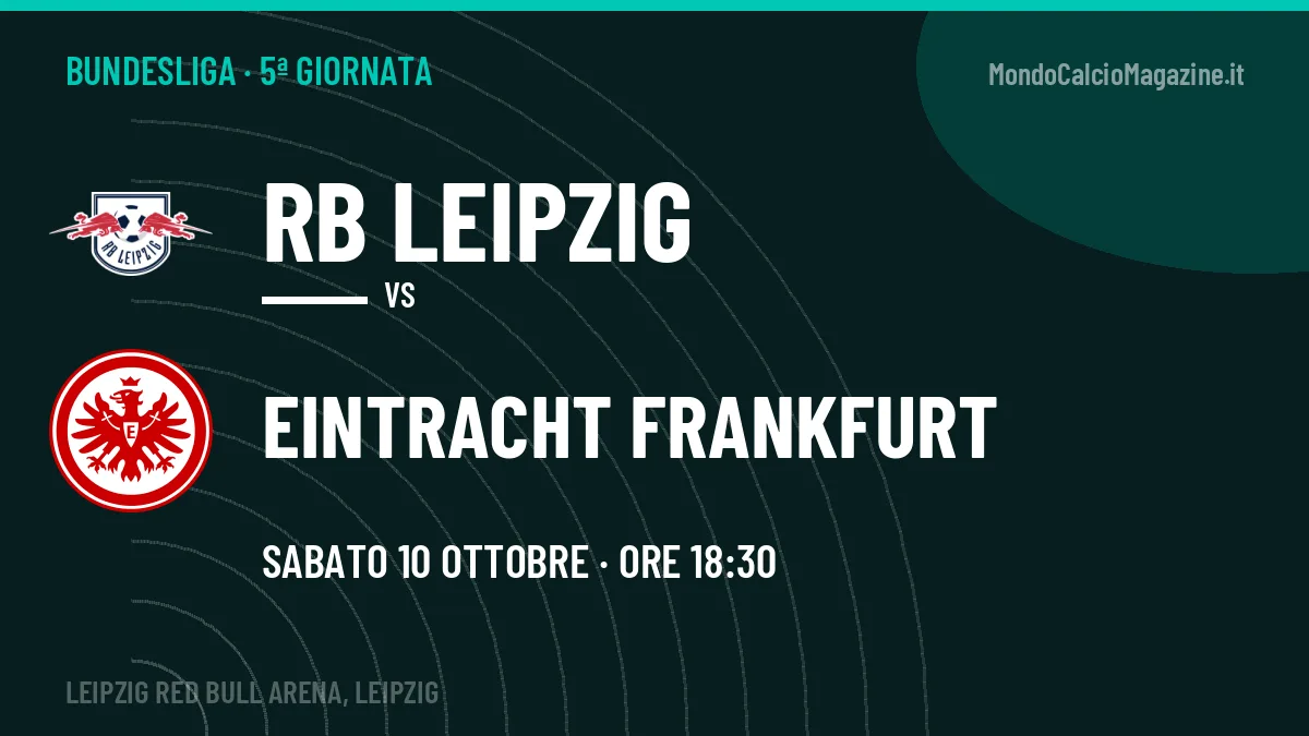 RB Leipzig Eintracht Frankfurt in streaming: dove vedere la partita, orario e probabili formazioni