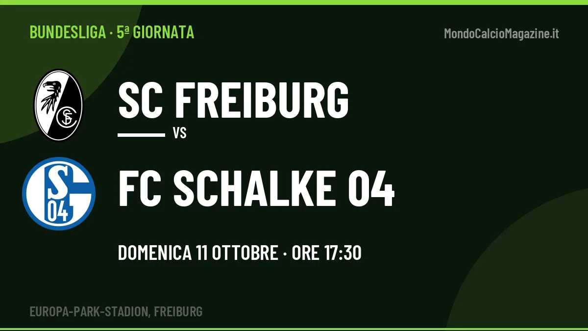 SC Freiburg FC Schalke 04 in streaming: dove vedere la partita, orario e probabili formazioni