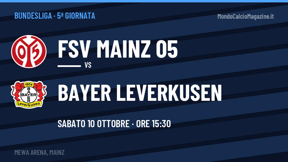 Probabili formazioni FSV Mainz 05 Bayer Leverkusen: chi gioca, quote e pronostico