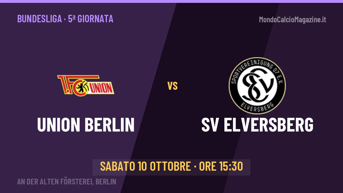 Union Berlin-SV Elversberg: pronostico, quote e dove vedere il match in diretta