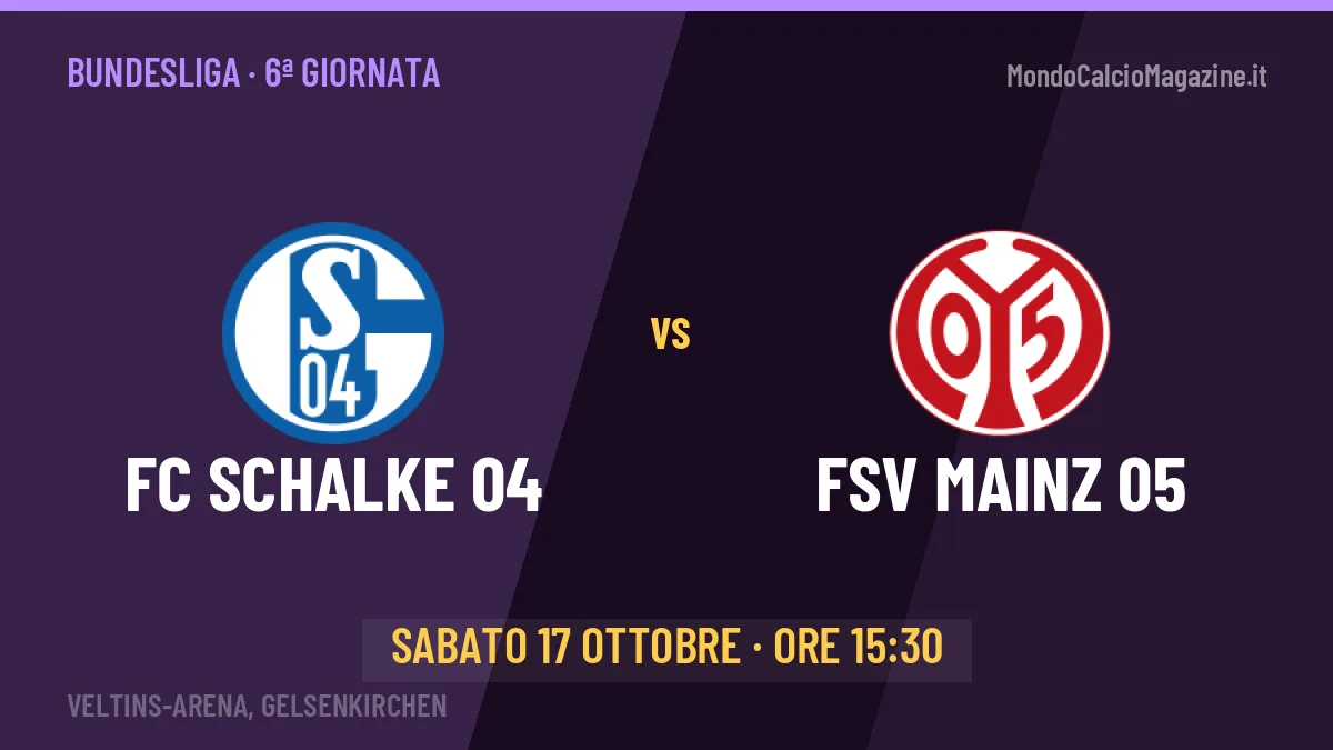 FC Schalke 04-FSV Mainz 05, Bundesliga: probabili formazioni, quote e dove vedere la partita in TV e streaming