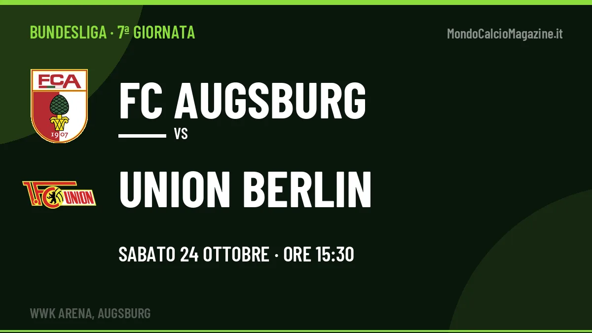 FC Augsburg-Union Berlin (sab 24/10 ore 15:30): probabili formazioni, statistiche e quote