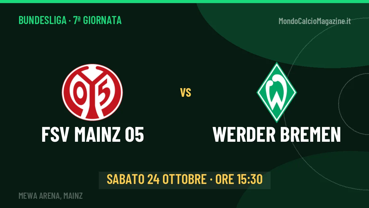 Pronostico FSV Mainz 05 Werder Bremen: quote, precedenti e come arrivano le due squadre