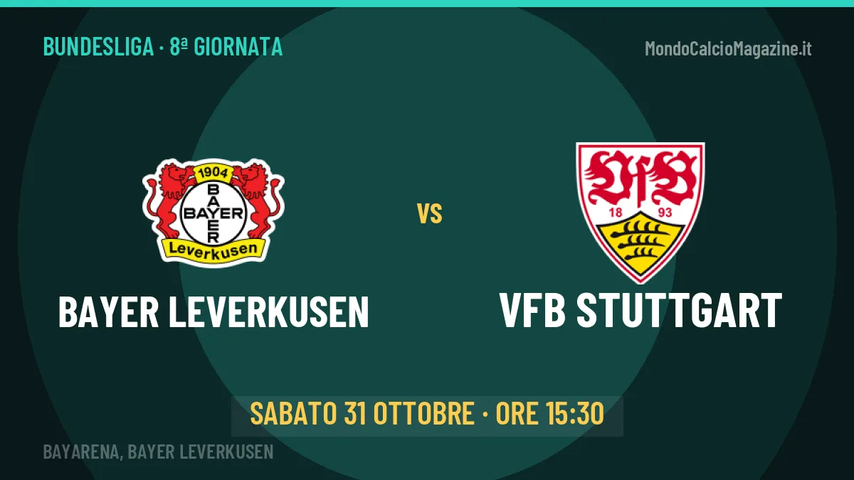 Bayer Leverkusen VfB Stuttgart in streaming: dove vedere la partita, orario e probabili formazioni