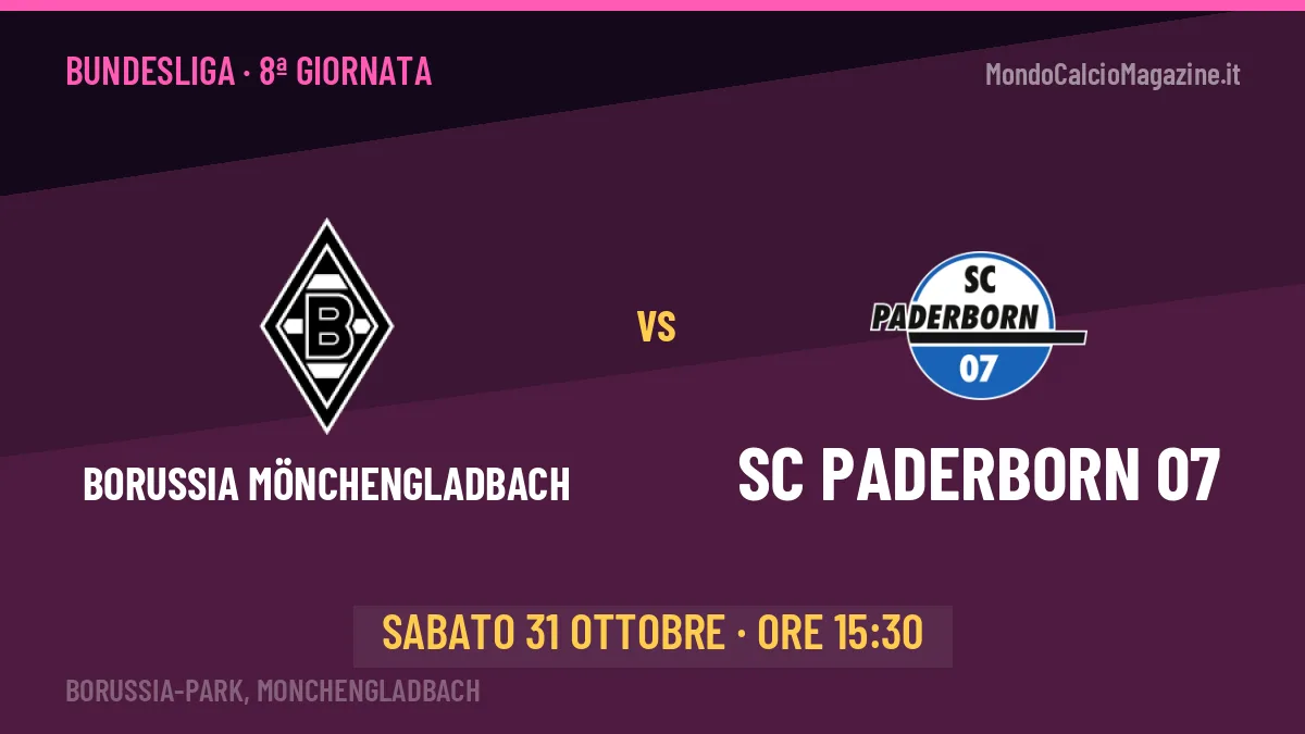 Borussia Mönchengladbach-SC Paderborn 07: pronostico, quote e dove vedere il match in diretta
