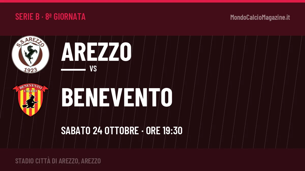 Dove vedere Arezzo-Benevento in TV e streaming: orario, canale e formazioni