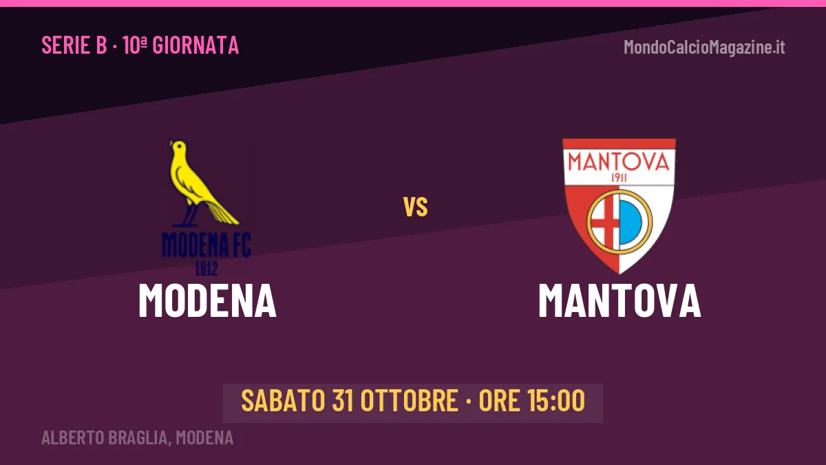 Modena-Mantova: pronostico, quote e dove vedere il match in diretta