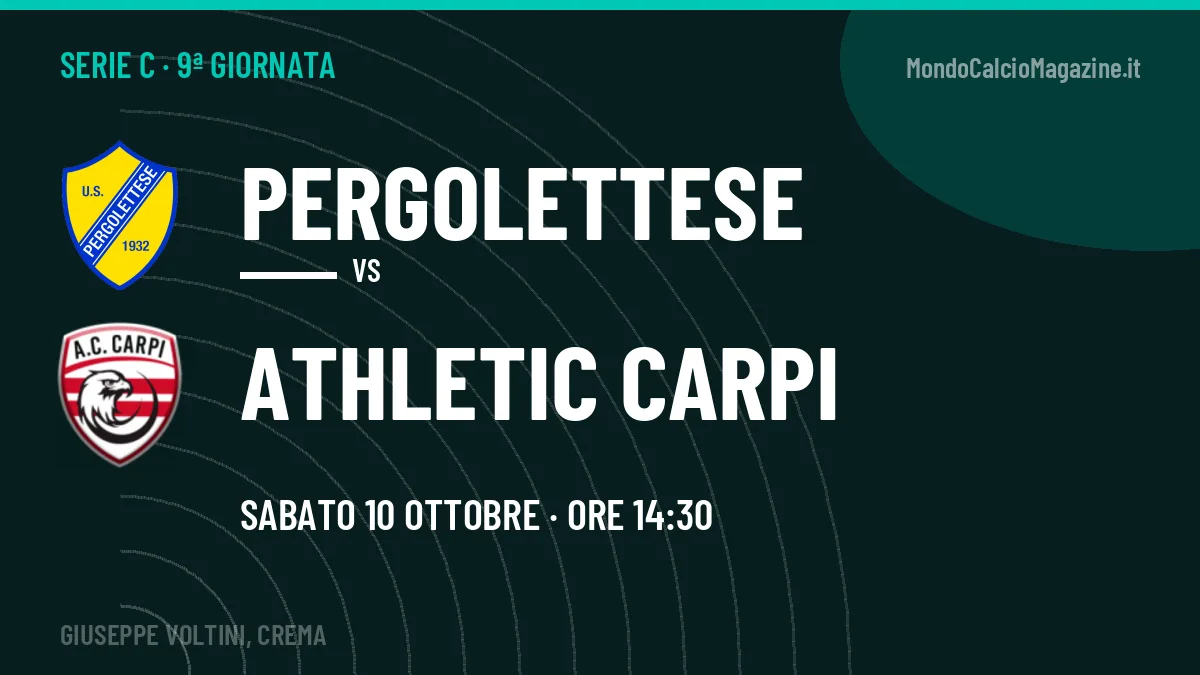 Pergolettese-Athletic Carpi in TV: a che ora si gioca, dove vederla e probabili formazioni