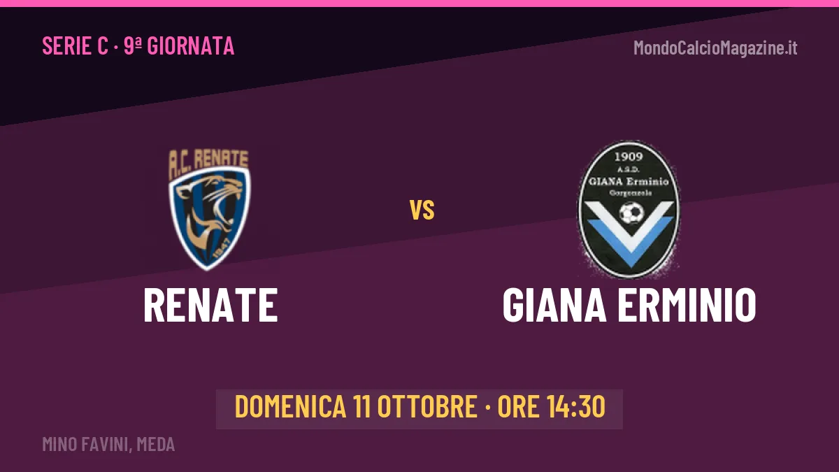 Renate Giana Erminio in streaming: dove vedere la partita, orario e probabili formazioni