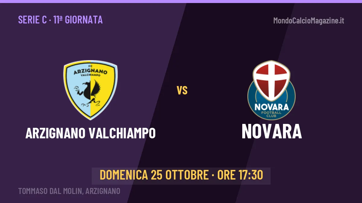 Pronostico Arzignano Valchiampo Novara: quote, precedenti e come arrivano le due squadre