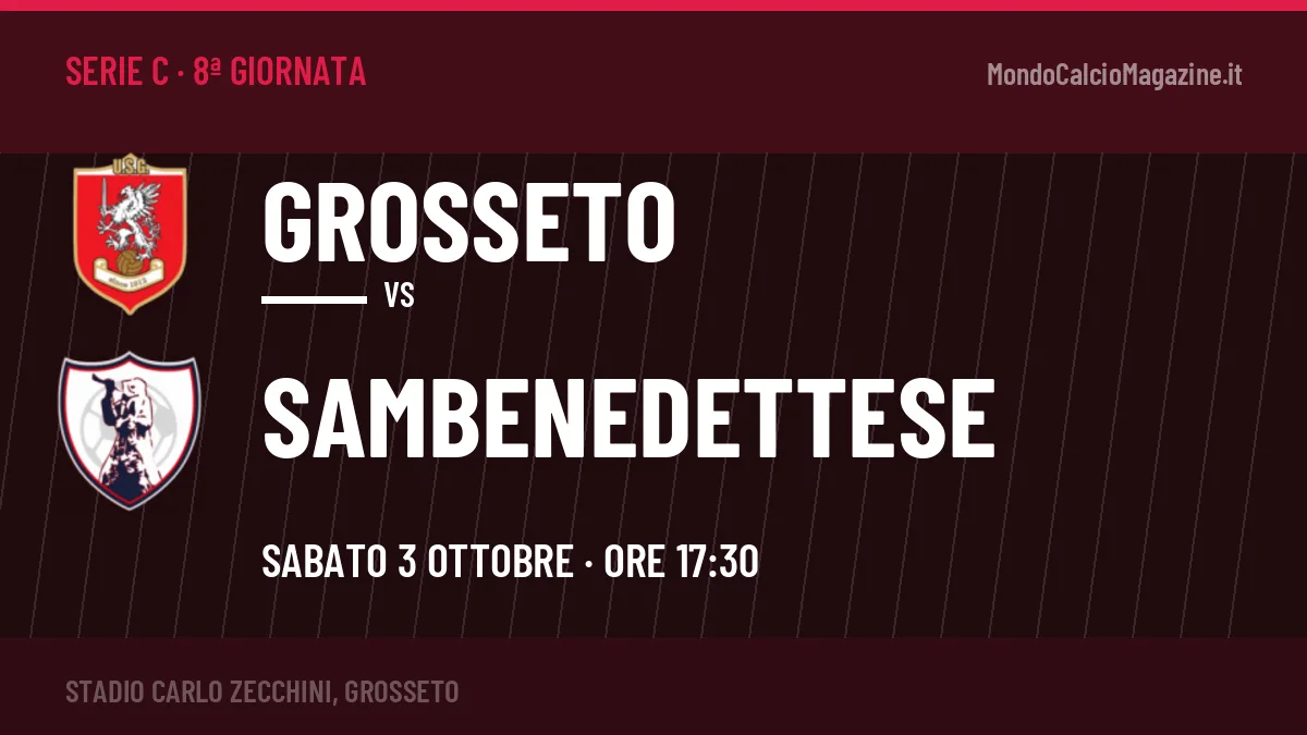 Dove vedere Grosseto-Sambenedettese in TV e streaming: orario, canale e formazioni